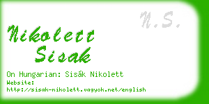 nikolett sisak business card