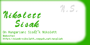 nikolett sisak business card